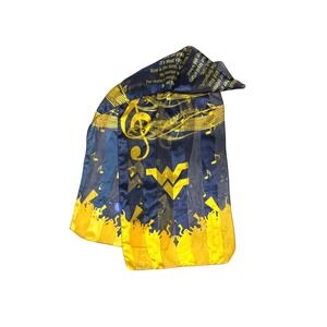 West Virginia Mountaineers Hail to WVU Lyrics Scarf Navy Gold Lightweight